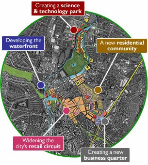Map of Leicester - click here to find out more on key projects